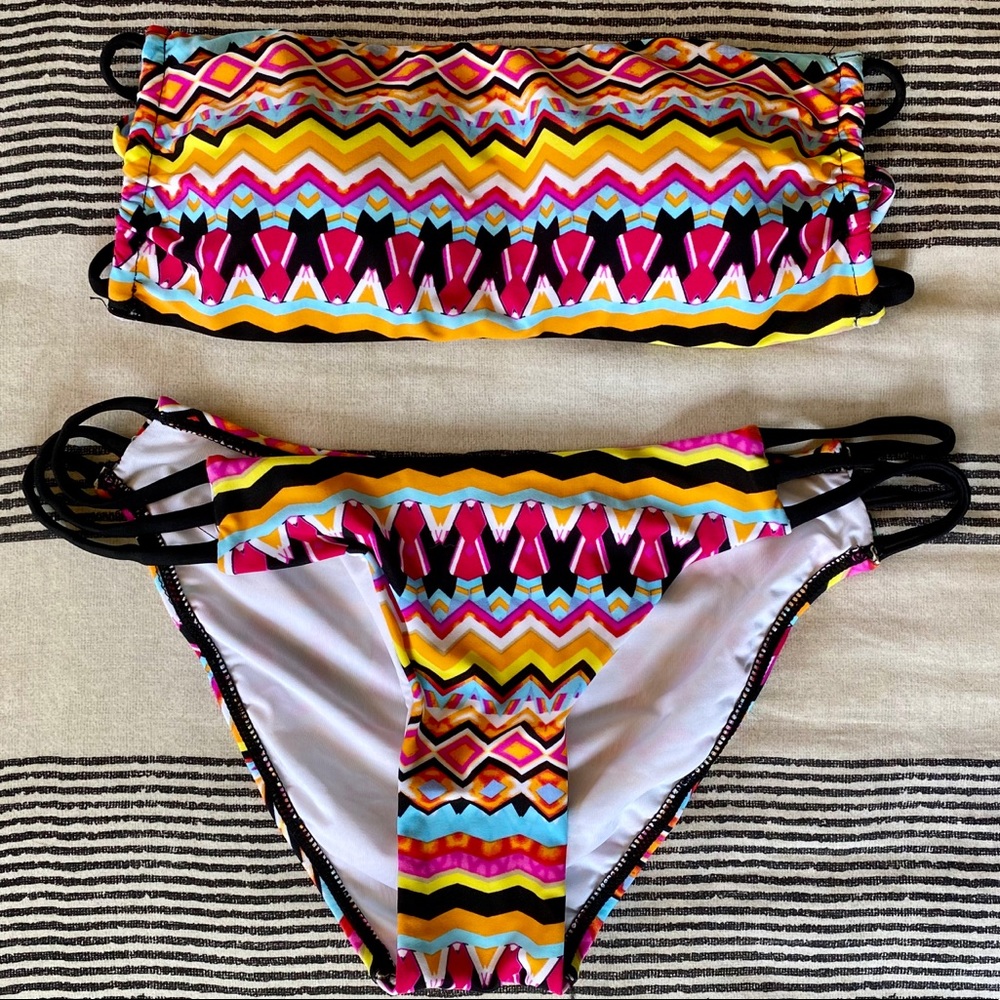 Tribal print swim suit set